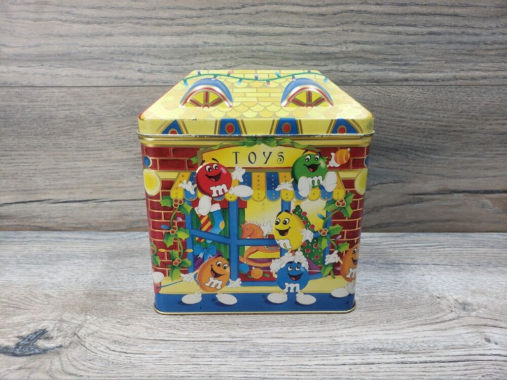 M&M's Limited Edition Christmas Village Candy Toy Shop Collectors Tin 1996 Empty